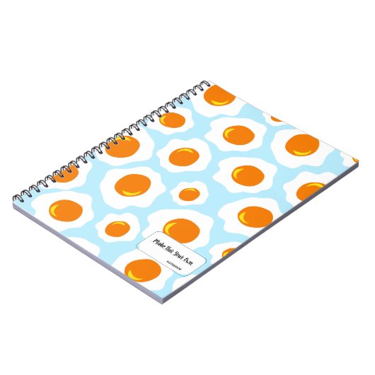 Fried Egg Pattern on Blue Background Notebook Notitieboek (Linkerzijde)