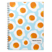 Fried Egg Pattern on Blue Background Notebook Notitieboek (Voorkant)