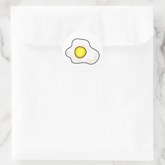 Fried Egg Ronde Sticker (Tas)