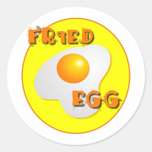 Fried Egg Ronde Sticker (Voorkant)