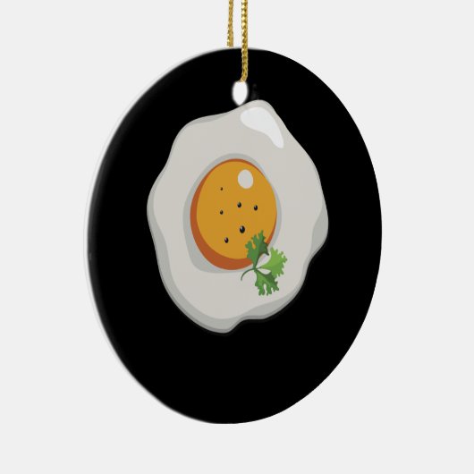 Fried Egg Sunny Side Up Breakfast Food Keramisch Ornament (Rechts)