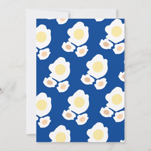 Fried Egg Turning Three Birthday Invitation Kaart (Achterkant)