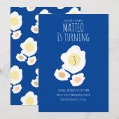 Fried Egg Turning Three Birthday Invitation Kaart (Voorkant / Achterkant)