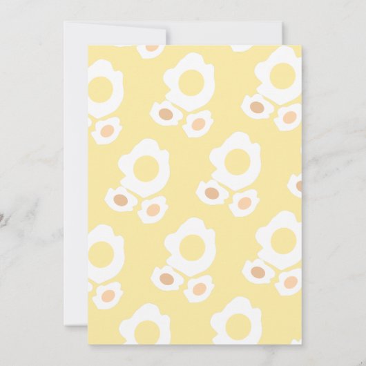 Fried Egg Turning Three Birthday Invitation Kaart (Achterkant)