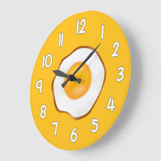 Fried Egg Wall Clock – Fun Kitchen Breakfast Home Grote Klok (Hoek)