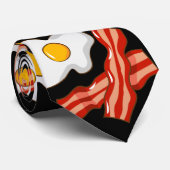 Fried Eggs Bacon Breakfast Lovers Foodie Junk Food Stropdas (Opgerold)