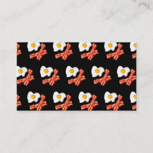 Fried Eggs Bacon Breakfast Lovers Foodie Junk Food Visitekaartje