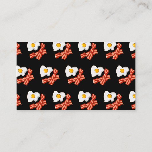 Fried Eggs Bacon Breakfast Lovers Foodie Junk Food Visitekaartje (Voorkant)