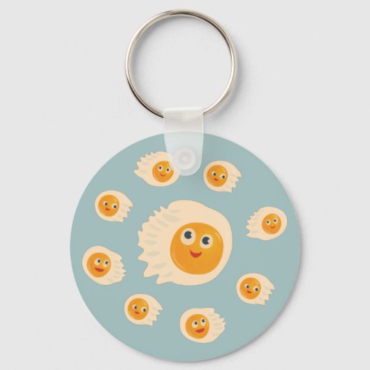 Fried Eggs Cute Food Kinderen Sleutelhanger (Voorkant)