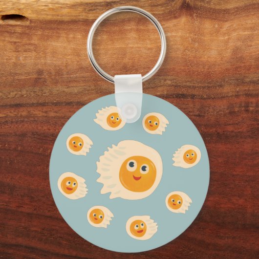 Fried Eggs Cute Food Kinderen Sleutelhanger (Voorkant)