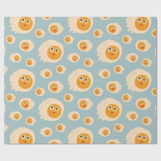 Fried Eggs Pattern Cute Food Cadeaupapier (Vlak)