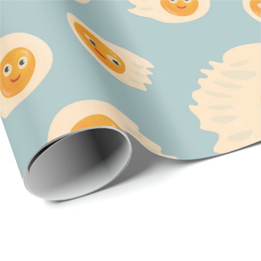 Fried Eggs Pattern Cute Food Cadeaupapier (Rol Hoek)