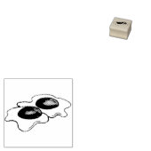 Fried Eggs Sunny Side Sunnyside Up Breakfast Food Rubberstempel (Gestempeld)