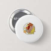 Fried English Breakfast Bord Ronde Button 5,7 Cm (Voorkant /achterkant)