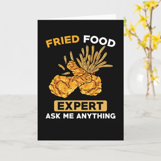 Fried Food Saying Funny Kaart (Gele Bloem)