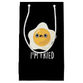 Fried Funny Fried Egg Pun Dark BG Klein Cadeauzakje (Voorkant)