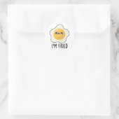 Fried Funny Fried Egg Pun Ronde Sticker (Tas)
