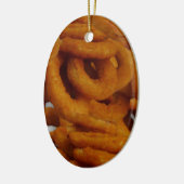 Fried Golden Onion Rings Fotografie Keramisch Ornament (Links)