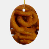 Fried Golden Onion Rings Fotografie Keramisch Ornament (Voorkant)