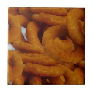 Fried Golden Onion Rings Fotografie Tegeltje