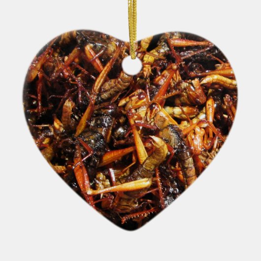 Fried Grasshopper (Takkataen Thot) Asian Food Keramisch Ornament (Voorkant)