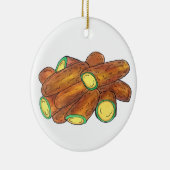 Fried Jalapeño Poppers Green Hot Jalapeno Pepper Keramisch Ornament (Rechts)