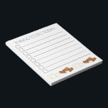 Fried Melted Mozzarella Cheese Sticks Junk Food Notitieblok<br><div class="desc">Het ontwerp van het notitieblok op de checklist bevat originele illustraties van een paar mozzarella-kaasstaafjes en crèmekleurige mozzarella-kaas, met THINGS TO DO VANDAAG in een leuk lettertype. Er zijn ook veel extra geïllustreerde notitieblokken beschikbaar in deze winkel. Dit ontwerp is ook beschikbaar op andere producten. Zie je niet wat je...</div>