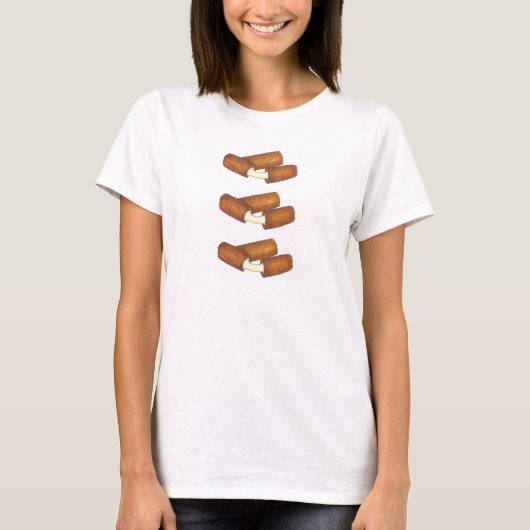 Fried Mozzarella Sticks Cheese Junk Food Foodie T-shirt (Voorkant)