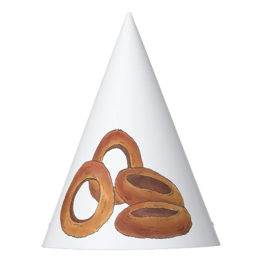 Fried Onion Rings Junk Fast Food Foodie Feesthoedjes (Voorkant)