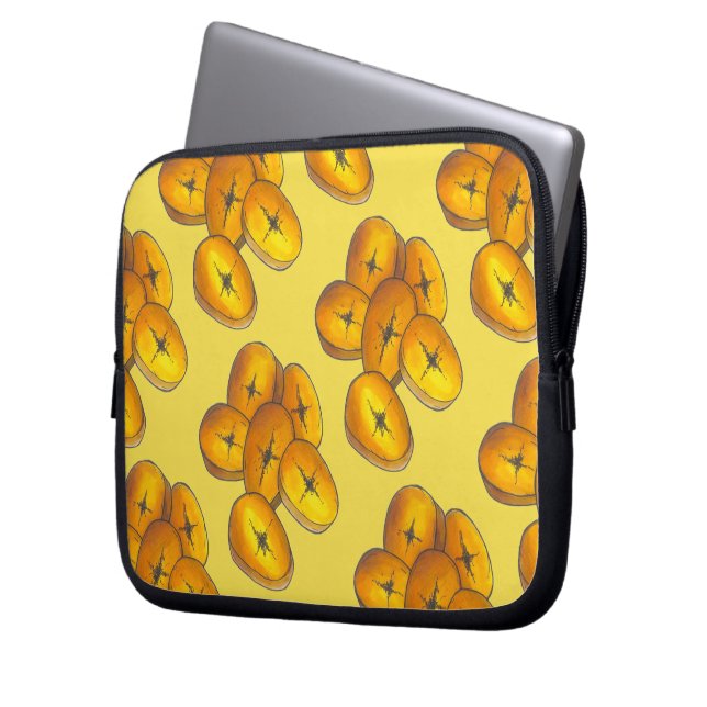 Fried Plantains Cooking Bananas Caribbean Laptop Sleeve (Voorkant Links)