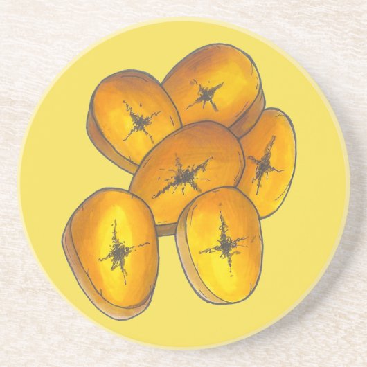 Fried Plantains Cooking Bananas Caribbean Zandsteen Onderzetter (Voorkant)