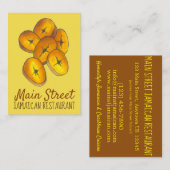 Fried Plantains Jamaican Restaurant Food Cuisine Visitekaartje (Voorkant / Achterkant)