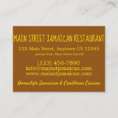 Fried Plantains Jamaican Restaurant Food Cuisine Visitekaartje (Achterkant)