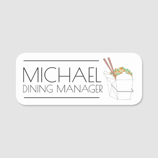 Fried Rice Chopsicks Chinese Restaurant Takeout Naamplaatje (Voorkant)