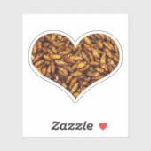 Fried Silk Worms Heart Sticker (Vel)