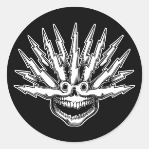 Fried Skull II Ronde Sticker