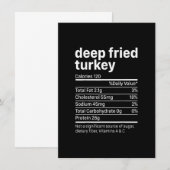 Fried Turkey Thanksgiving voedingsingrediënten Nu Kaart (Voorkant / Achterkant)