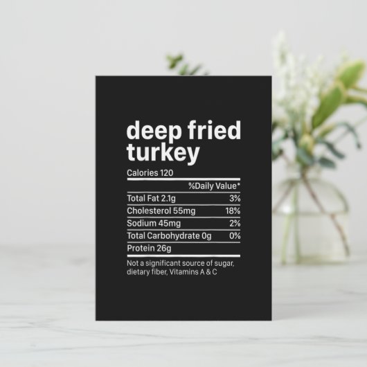 Fried Turkey Thanksgiving voedingsingrediënten Nu Kaart (Staand voorkant)