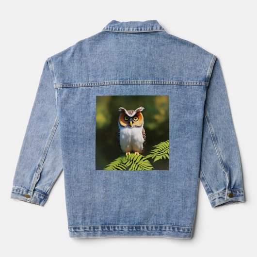 Frieda De Screech Uil, Dames Denim Jas Jacket (Achterkant)