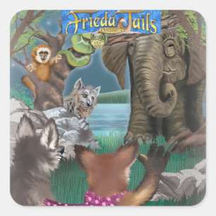 Frieda gaat naar de zoo-sticker vierkante sticker