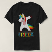 Frieda Naam Voornaam Frieda Kleurrijke Dancing Un T-shirt (Design voorkant)