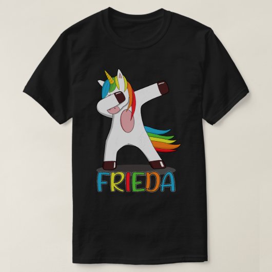 Frieda Naam Voornaam Frieda Kleurrijke Dancing Un T-shirt (Design voorkant)