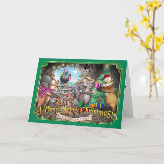 Frieda Tails 2020 kerstkaart Kaart (Gele Bloem)