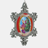 Frieda Tails Kerstversiering - Pewter sneeuwvlok Tin Sneeuwvlok Ornament (Links)