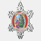 Frieda Tails Kerstversiering - Pewter sneeuwvlok Tin Sneeuwvlok Ornament (Rechts)