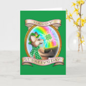 Frieda Tails St. Patrick's Day Card Kaart (Gele Bloem)