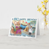 Frieda Tails Verjaardag Kaart (Gele Bloem)