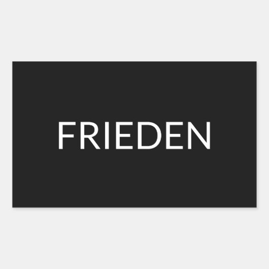 Frieden Black White German peace modern Rechthoekige Sticker (Voorkant)