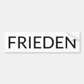Frieden blanke Duitse vredesmoderne Bumpersticker (Voorkant)