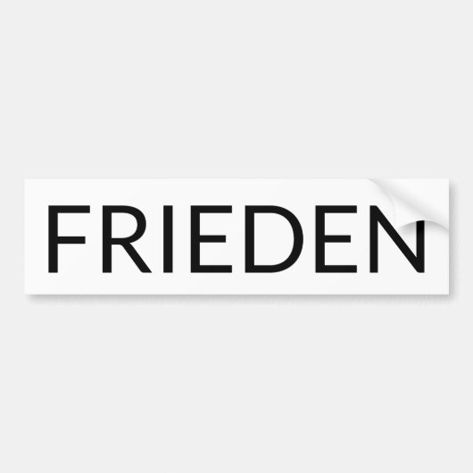 Frieden blanke Duitse vredesmoderne Bumpersticker (Voorkant)
